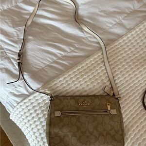Coach Tan Crossbody Bag with Textured Design
